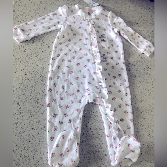 BABY GAP COZY FLOWER ONESIE / 3-6M - Picture 1 of 4